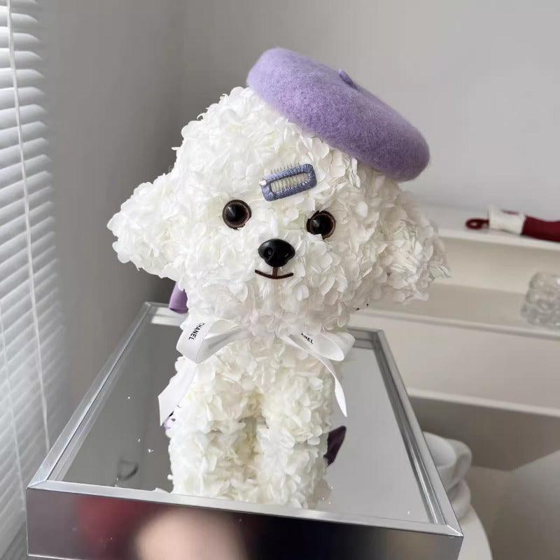 Bichon Maltese Forever Flower Puppy Figurine Gift Box - Perfect Christmas Gift for Girlfriend or Best Friend