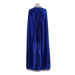 Adult King Blue Velvet Cloak Costume - Perfect for Halloween, Christmas, and Carnival Party Dress - Up - Coscosmos