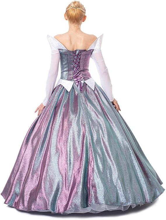 Adult Princess Aurora Cosplay Dress Women's Aurora Color Changing Ball Gown Dress - Coscosmos