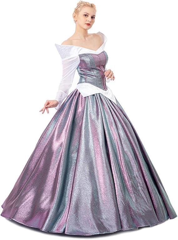 Adult Princess Aurora Cosplay Dress Women's Aurora Color Changing Ball Gown Dress - Coscosmos