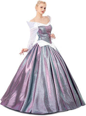 Adult Princess Aurora Cosplay Dress Women's Aurora Color Changing Ball Gown Dress - Coscosmos