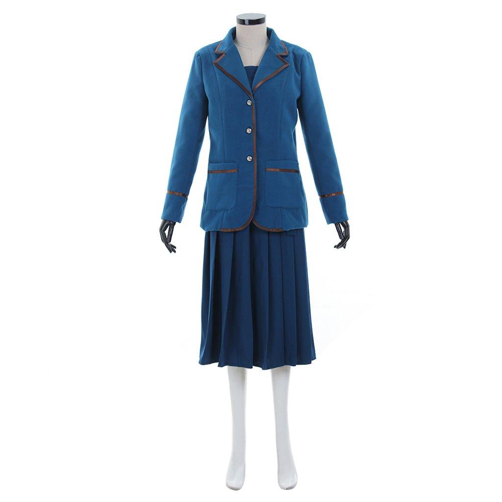 Adult Women’s Blue Suit Coat Dress Carnival Costume for Halloween and Theme Parties - Coscosmos