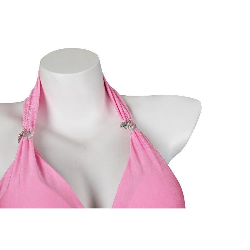 Aerith Gainsborough Swimsuit - Final Fantasy VII Remake Cosplay Halter Pink Bathing Suit - Coscosmos