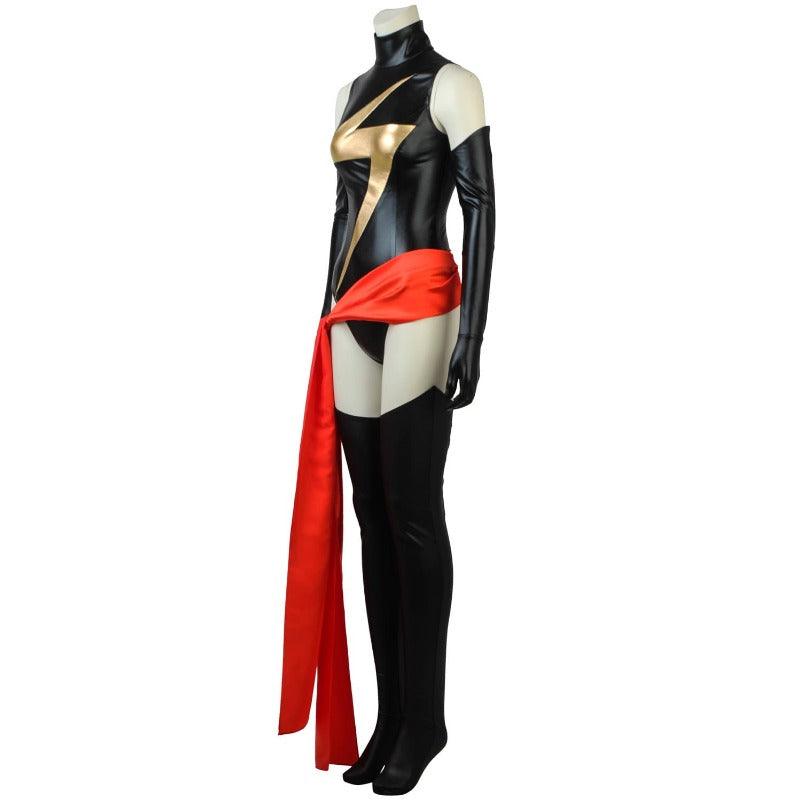 Ms.Shiny Superhero Costume - Red Waistband Movie Cosplay Halloween Outfit for Women