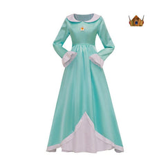 Princess Rosalina Cosplay Costume - Blue Long Dress with Crown Accessories for Women & Teens