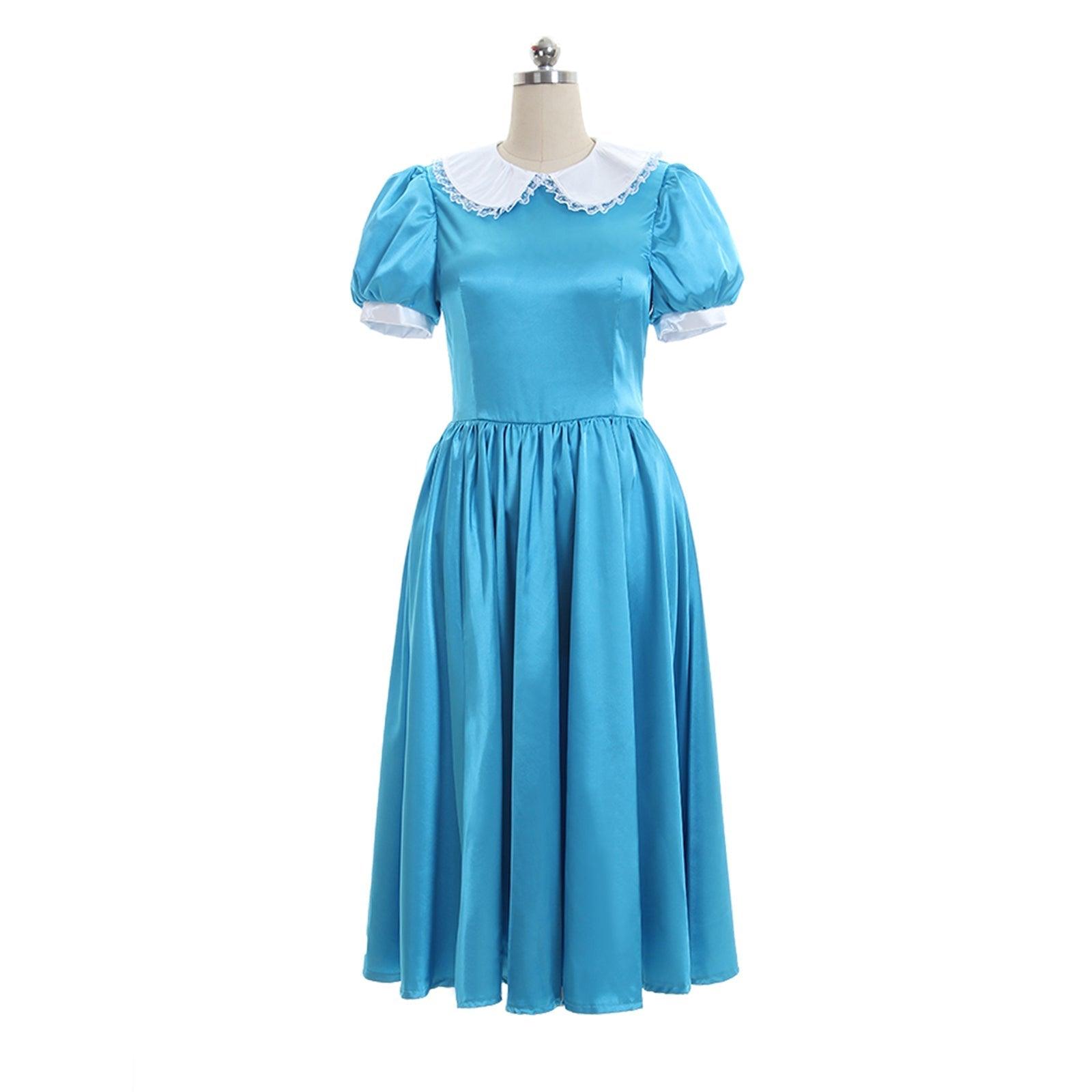 Alice in Wonderland Blue Cosplay Dress | Alice Halloween Party Show Costume - Coscosmos