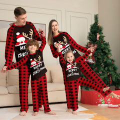 Amazon autumn new cute letter printing Christmas parent - child set foreign trade European and AmericACute Letter Print Christmas Family Matching Pajamas Set | Plaid Loungewear for Kids & Parents | Coscomosan plaid loungewear pajamas - Coscosmos