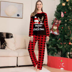 Amazon autumn new cute letter printing Christmas parent - child set foreign trade European and AmericACute Letter Print Christmas Family Matching Pajamas Set | Plaid Loungewear for Kids & Parents | Coscomosan plaid loungewear pajamas - Coscosmos