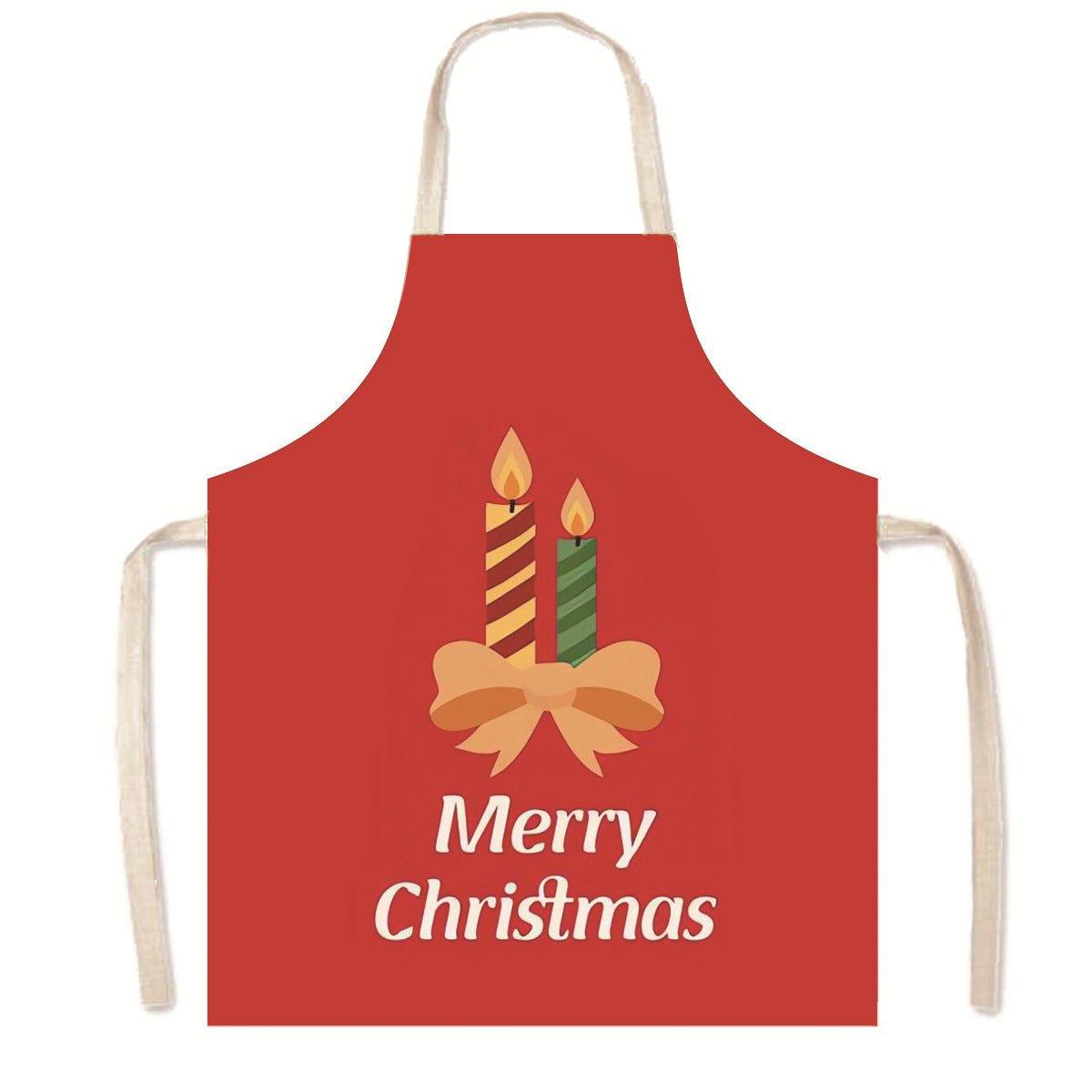 Amazon Nordic Christmas Apron Kitchen Party Anti - Fouling Apron Snowman Bells Elk Santa Jacket - Coscosmos