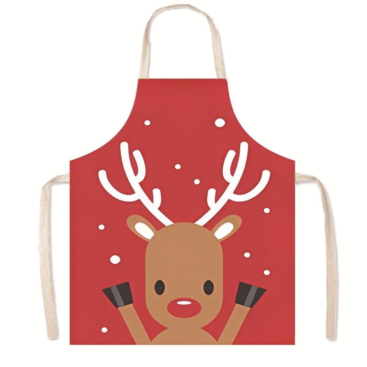 Amazon Nordic Christmas Apron Kitchen Party Anti - Fouling Apron Snowman Bells Elk Santa Jacket - Coscosmos