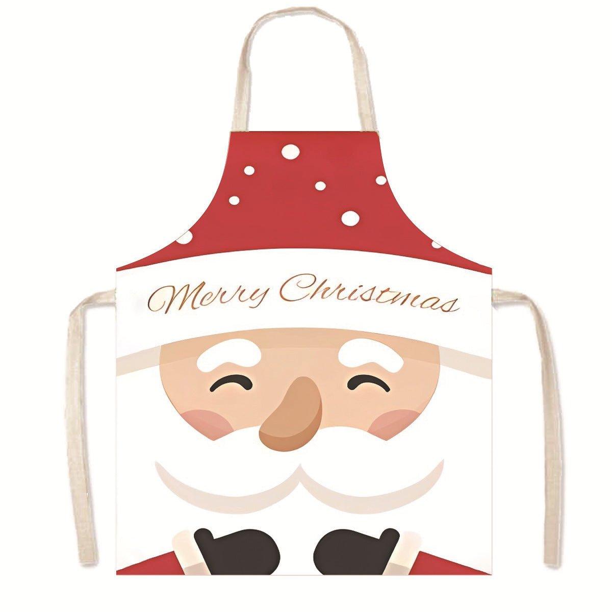 Amazon Nordic Christmas Apron Kitchen Party Anti - Fouling Apron Snowman Bells Elk Santa Jacket - Coscosmos