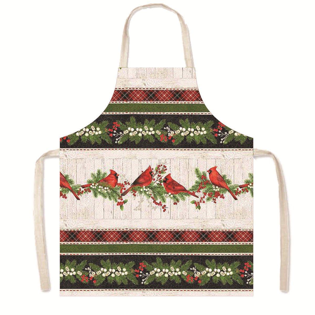 Amazon Nordic Christmas Apron Kitchen Party Anti - Fouling Apron Snowman Bells Elk Santa Jacket - Coscosmos