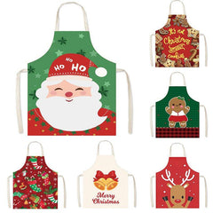 Amazon Nordic Christmas Apron Kitchen Party Anti - Fouling Apron Snowman Bells Elk Santa Jacket - Coscosmos