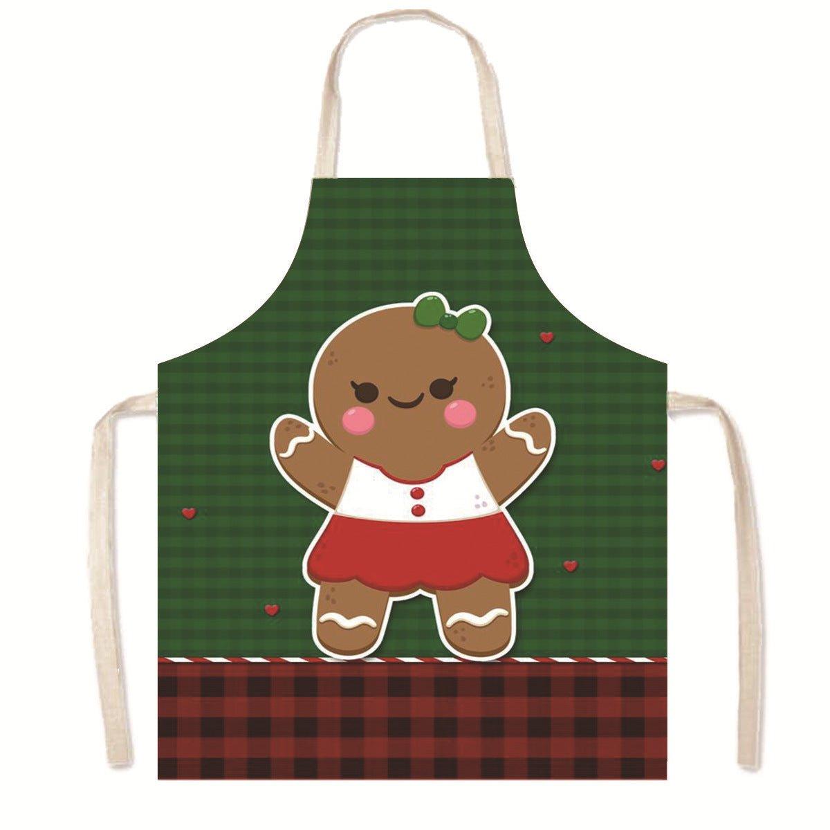 Amazon Nordic Christmas Apron Kitchen Party Anti - Fouling Apron Snowman Bells Elk Santa Jacket - Coscosmos