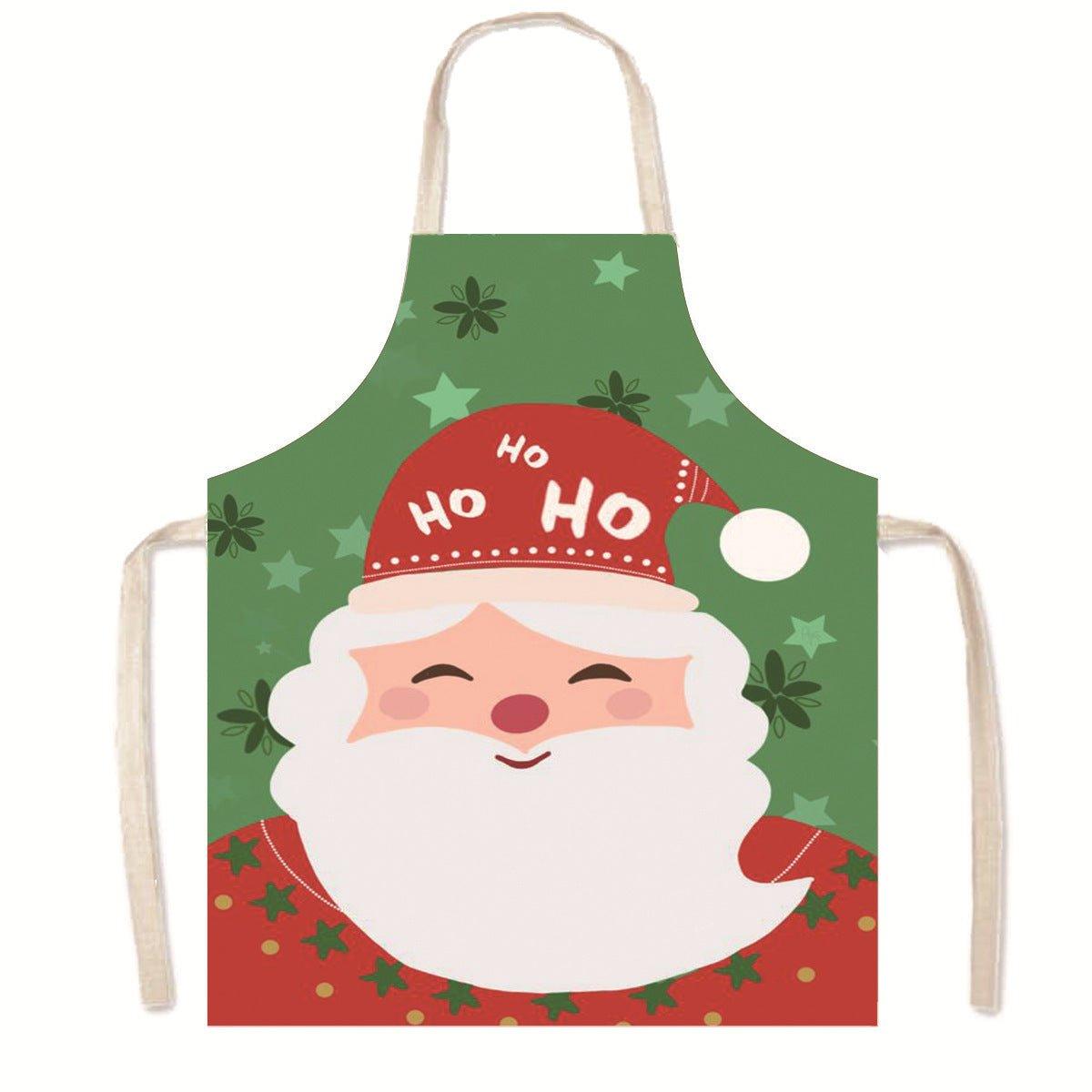 Amazon Nordic Christmas Apron Kitchen Party Anti - Fouling Apron Snowman Bells Elk Santa Jacket - Coscosmos