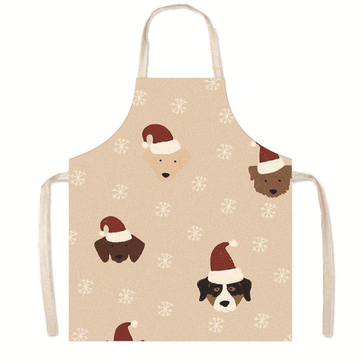 Amazon Nordic Christmas Apron Kitchen Party Anti - Fouling Apron Snowman Bells Elk Santa Jacket - Coscosmos