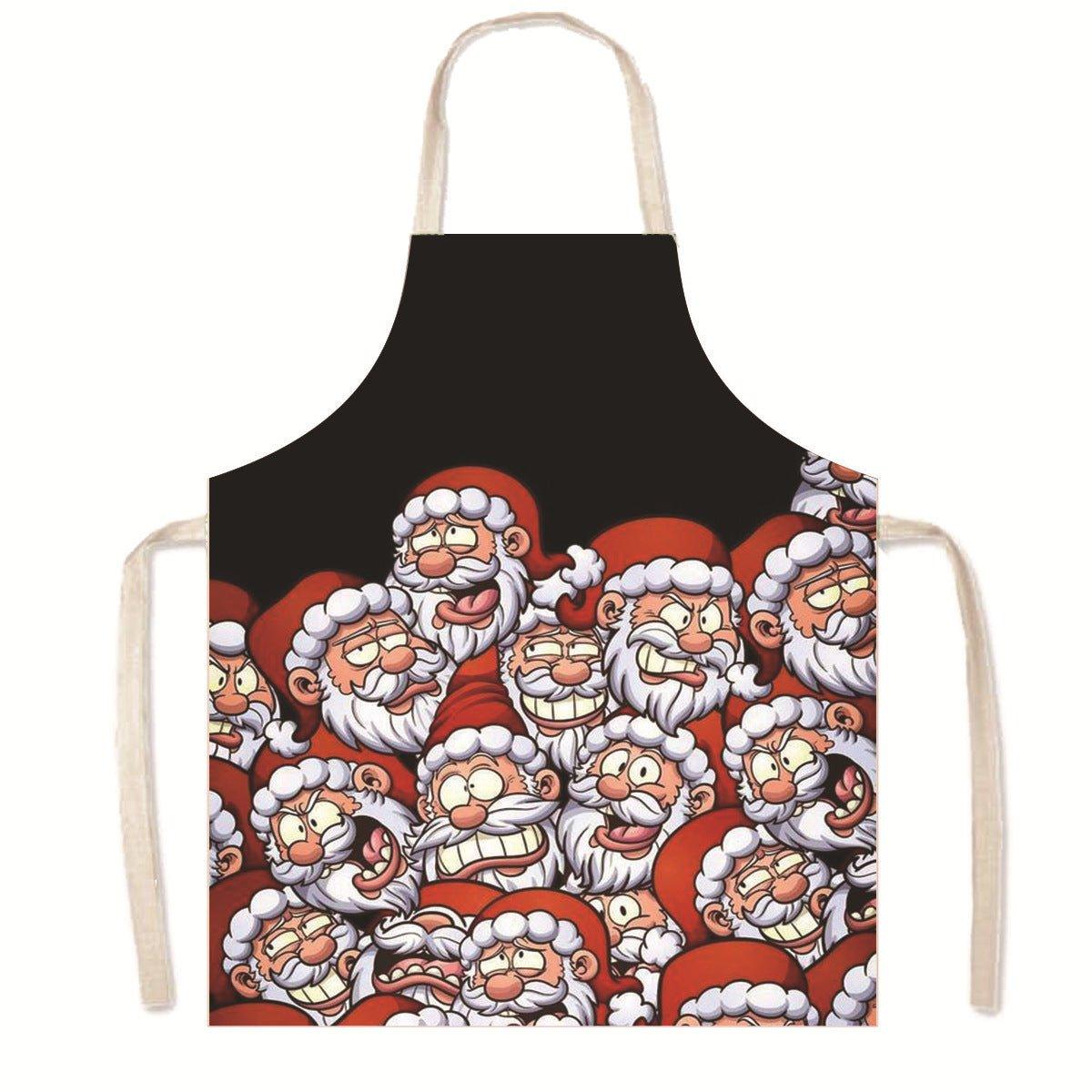 Amazon Nordic Christmas Apron Kitchen Party Anti - Fouling Apron Snowman Bells Elk Santa Jacket - Coscosmos