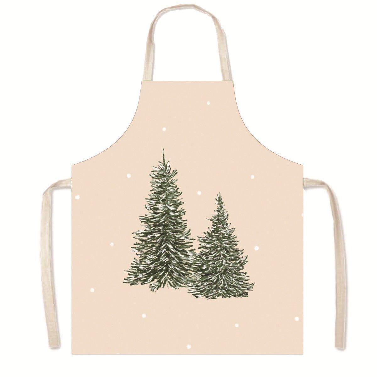 Amazon Nordic Christmas Apron Kitchen Party Anti - Fouling Apron Snowman Bells Elk Santa Jacket - Coscosmos