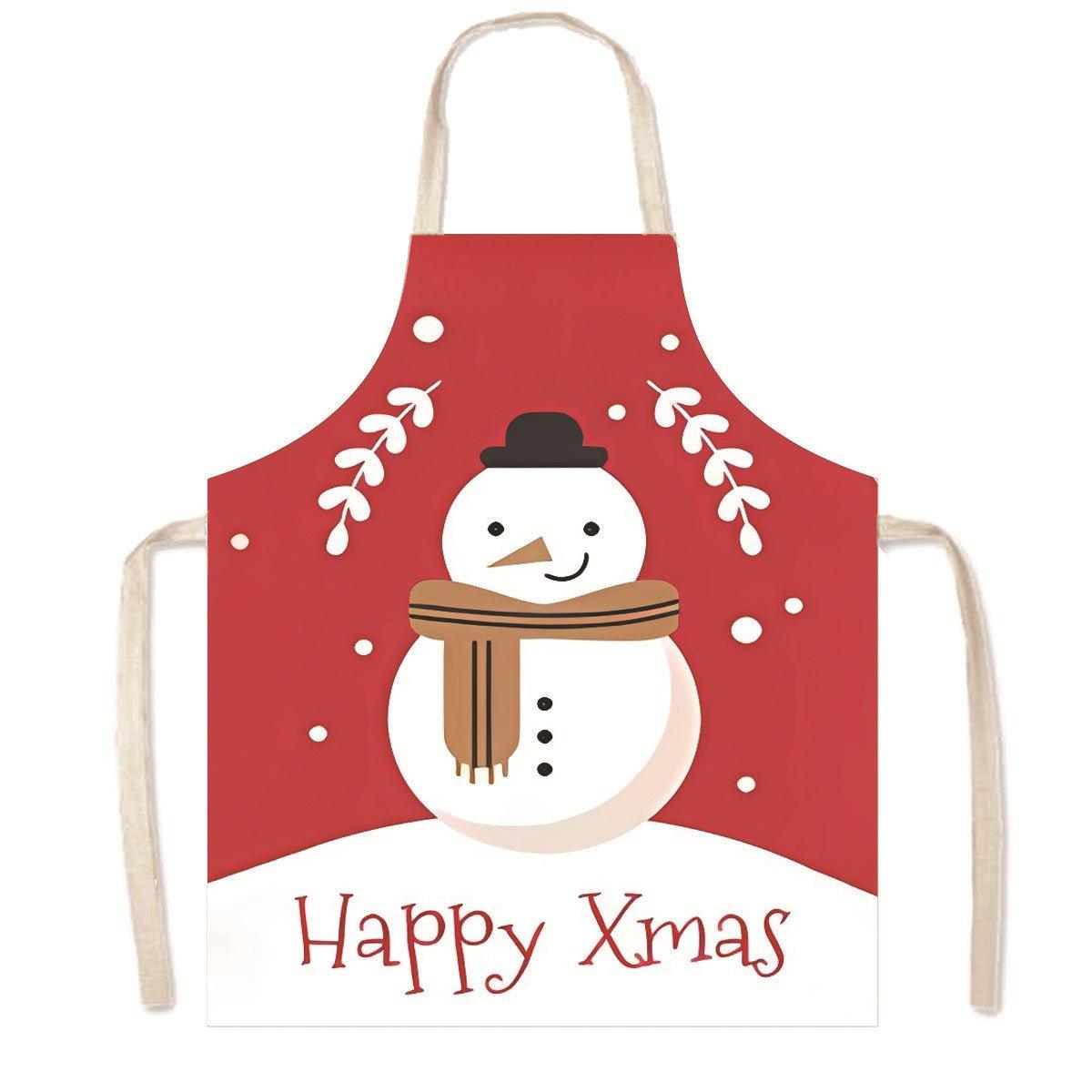 Amazon Nordic Christmas Apron Kitchen Party Anti - Fouling Apron Snowman Bells Elk Santa Jacket - Coscosmos