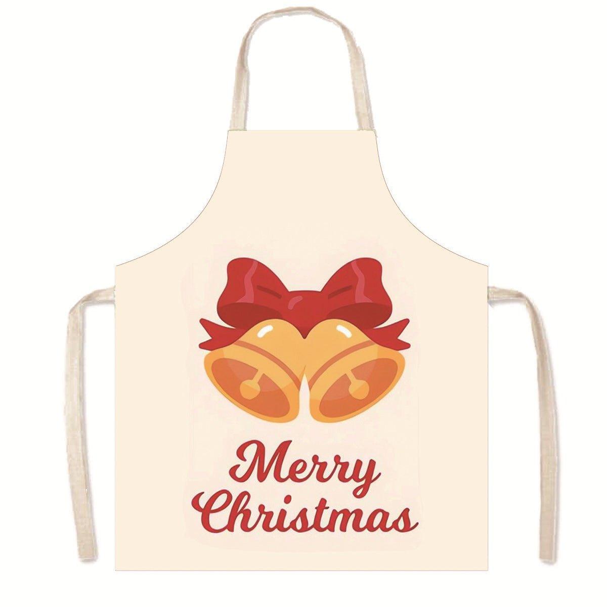 Amazon Nordic Christmas Apron Kitchen Party Anti - Fouling Apron Snowman Bells Elk Santa Jacket - Coscosmos