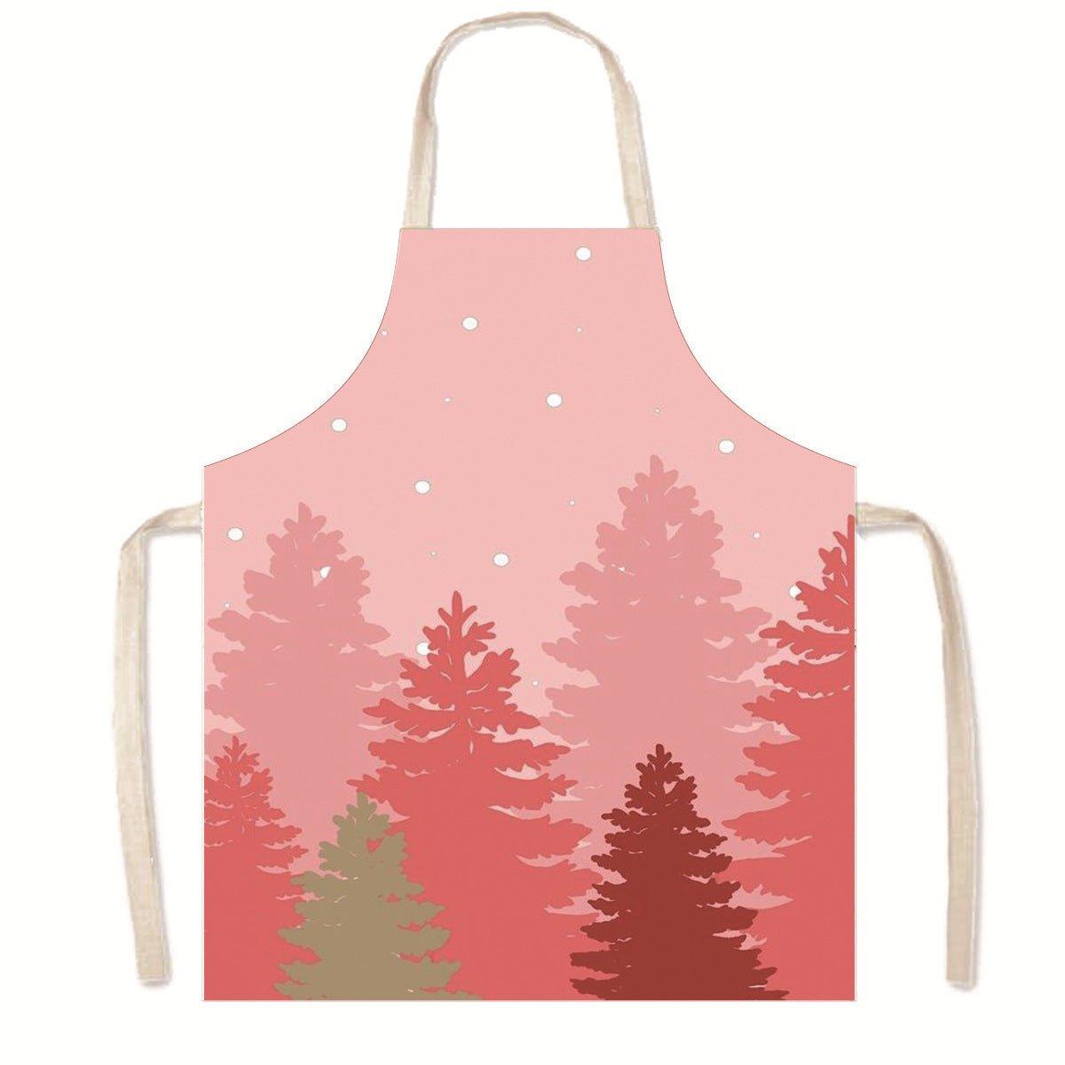 Amazon Nordic Christmas Apron Kitchen Party Anti - Fouling Apron Snowman Bells Elk Santa Jacket - Coscosmos