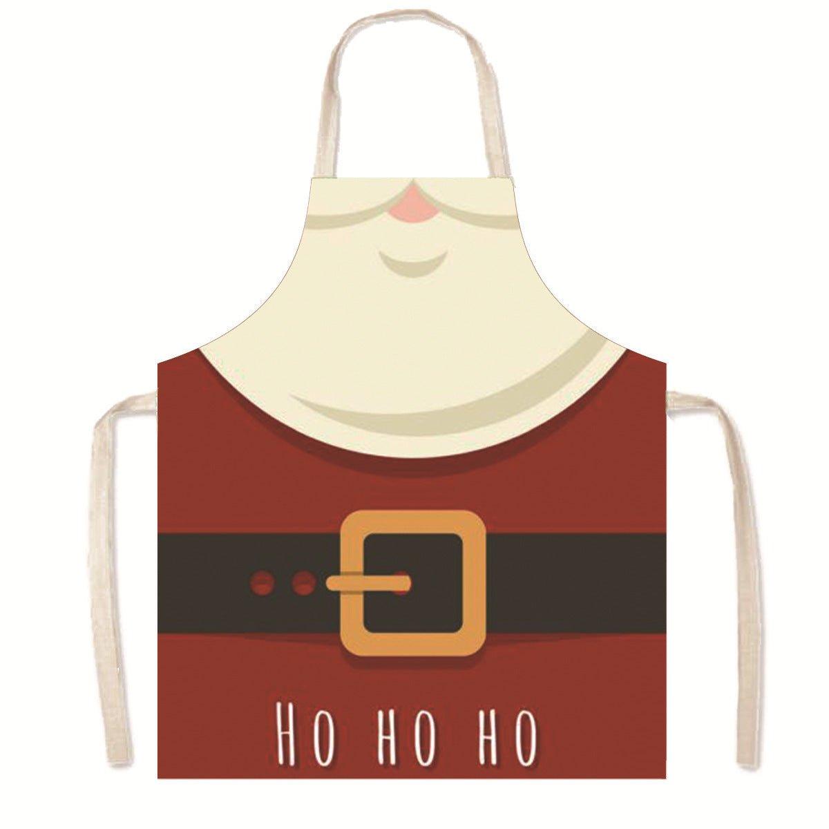 Amazon Nordic Christmas Apron Kitchen Party Anti - Fouling Apron Snowman Bells Elk Santa Jacket - Coscosmos