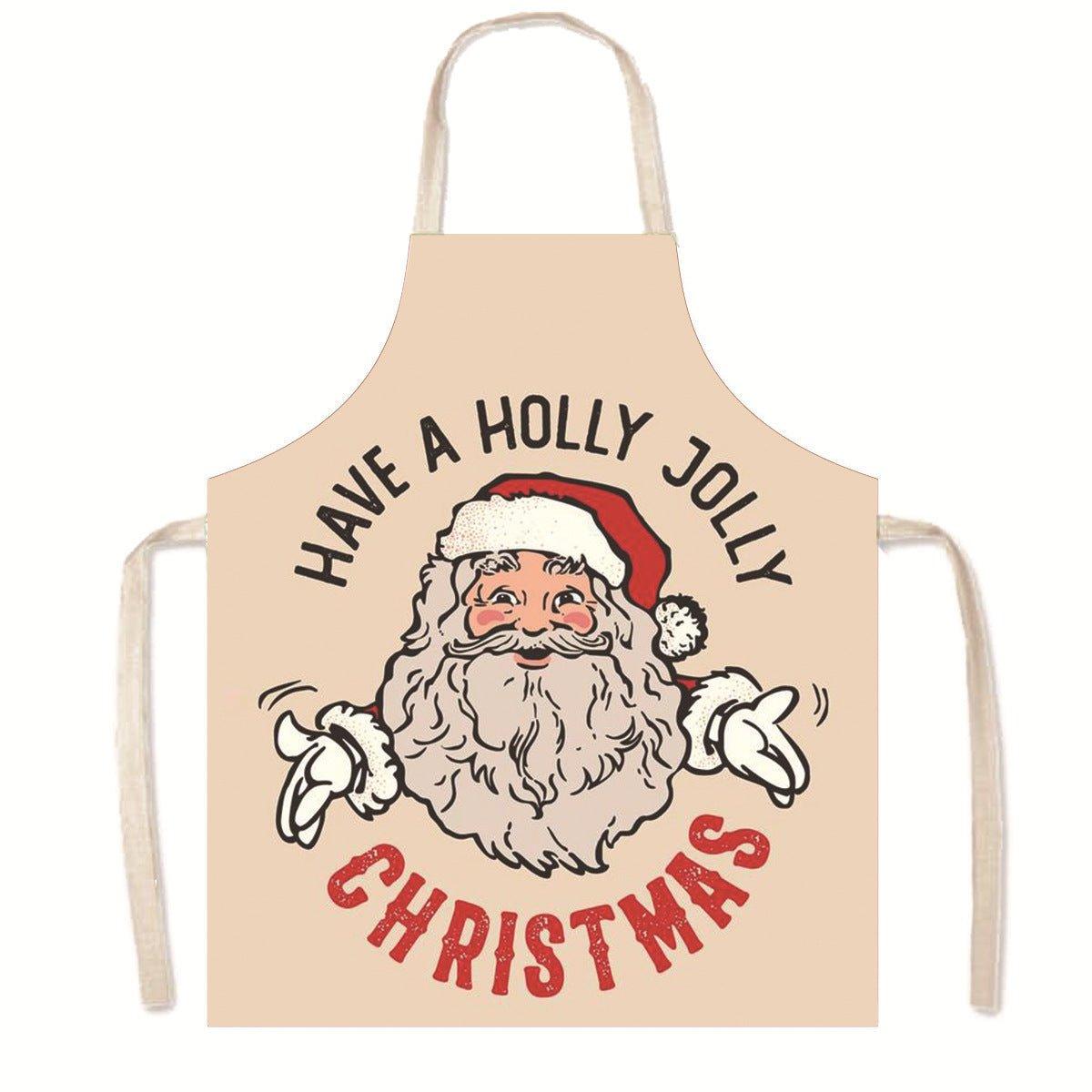 Amazon Nordic Christmas Apron Kitchen Party Anti - Fouling Apron Snowman Bells Elk Santa Jacket - Coscosmos