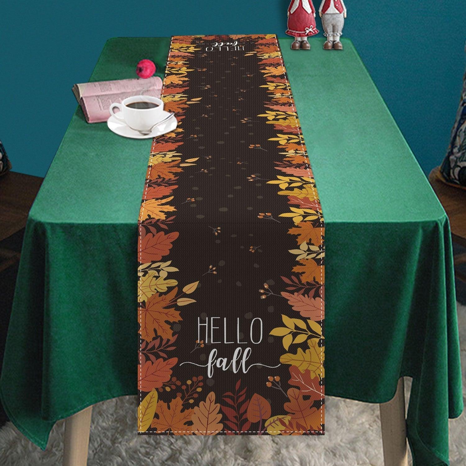 Amazon Nordic Maple Leaf Pumpkin Thanksgiving Table Flag Beer Festival Table Mat Living Room Coffee Table Table Decoration Tablecloth - Coscosmos