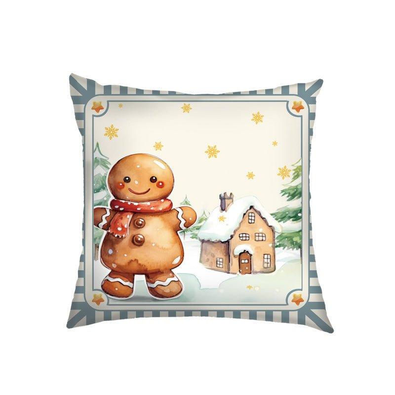 Amazon's new Christmas gingerbread man pillow cover holiday decoration cushion home car sofa cushion - Coscosmos