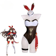 Amber Bunny Girl Costume Genshin Impact Amber Bunny Suit Sexy Women Jumpsuit Amber Uniform Full Set - Coscosmos