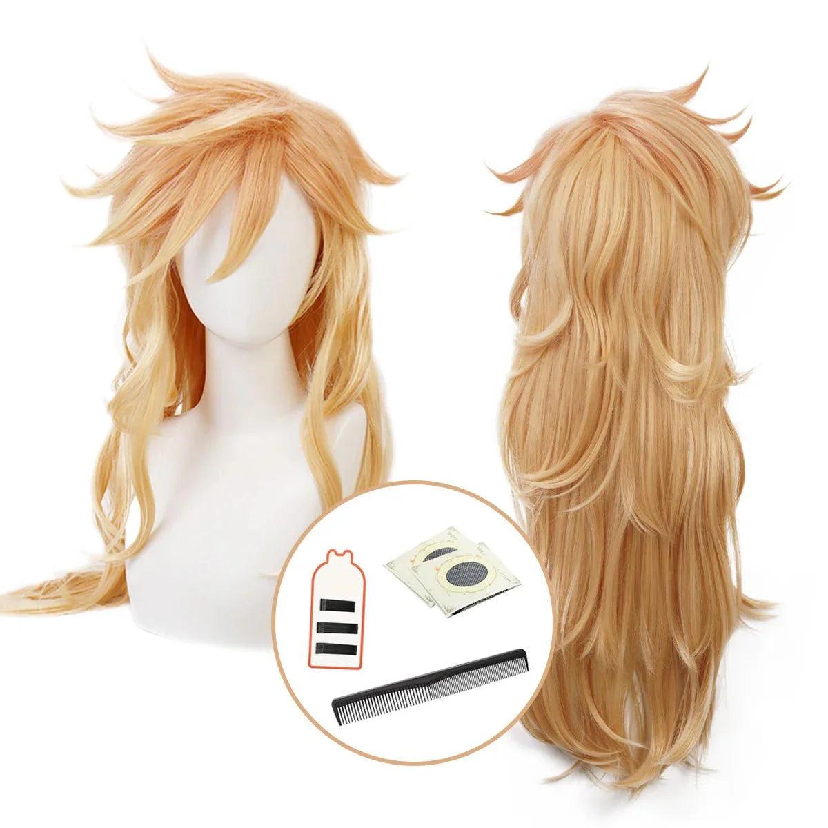 Anime Douma Cosplay Wig Rose Net Synthetic Fiber Adjustable Size Heat Resistant Cap Comb Halloween Cos Convention - Coscosmos