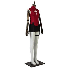 Anime Fate Stay Night Tohsaka Rin Cosplay Costume Set - Red Shirt, Skirt, Wig & Accessories - Coscosmos