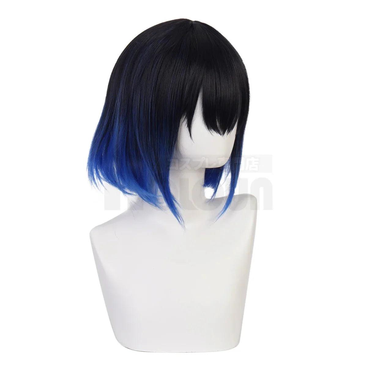 Anime Hashibira Inosuke Cosplay Wig Rose Net Synthetic Fiber Adjustable Size Heat Resistant Cap Comb Halloween Cos - Coscosmos