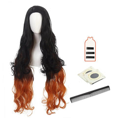 Anime Kamado Nezuko Cosplay Wig Rose Net Synthetic Fiber Adjustable Size Heat Resistant Cap Comb Halloween Cos Convention - Coscosmos