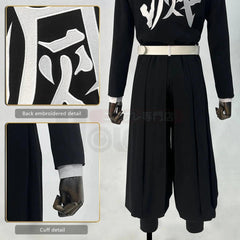 Anime Kamado Tanjirou Agatsuma Zenitsu Cosplay Costume Embroidery Black Team Uniform Elastic Pants Belt Cos Halloween - Coscosmos