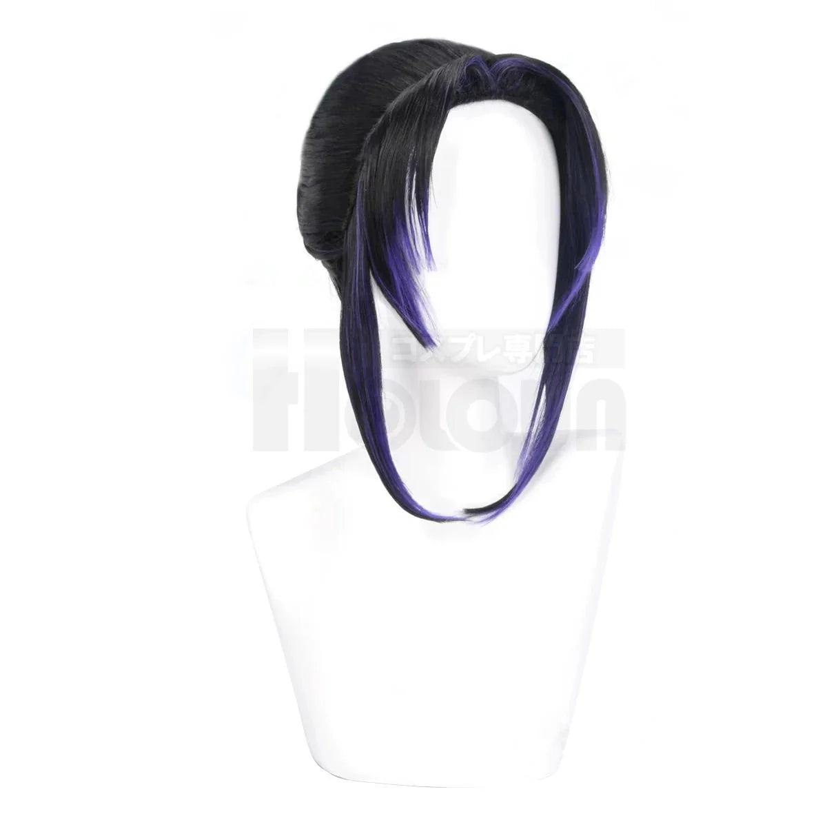 Anime Kochou Shinobu Cosplay Wig Rose Net Synthetic Fiber Adjustable Size Heat Resistant Cap Comb Halloween Christmas - Coscosmos