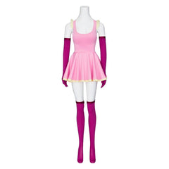 Anime Me!Me!Me! MeMeMe - chan Cosplay Pink Dress with Gloves & Stockings | Women Girls Halloween Costume - Coscosmos