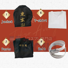 Anime Tokyo Manji Gang Manjiro Sano Mikey Cosplay Costume Embroidery Coat T-Shirt Pants Uniform Halloween Christmas Party - Coscosmos