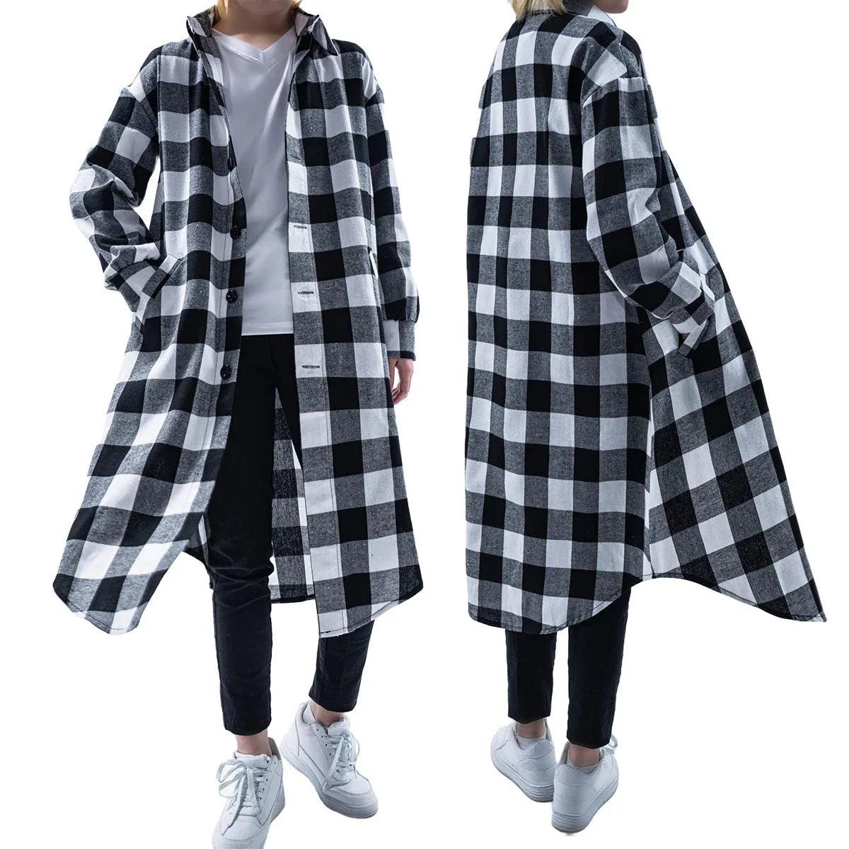 Anime Tokyo Manji Gang Manjiro Sano Mikey Cosplay Costume Long Sleeve Plaid Shirts Blouses Coat Daily Casual Wear - Coscosmos