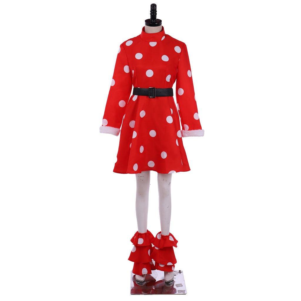 Anime Uniform cosplay costume Halloween Carnival Komori Kinoko red polka dot dress - Coscosmos