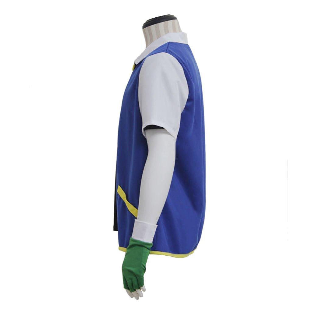 Ash Ketchum Pokemon Blue and White Jacket - Iconic Anime Cosplay Outfit - Coscosmos