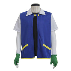 Ash Ketchum Pokemon Blue and White Jacket - Iconic Anime Cosplay Outfit - Coscosmos