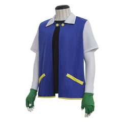 Ash Ketchum Pokemon Blue and White Jacket - Iconic Anime Cosplay Outfit - Coscosmos