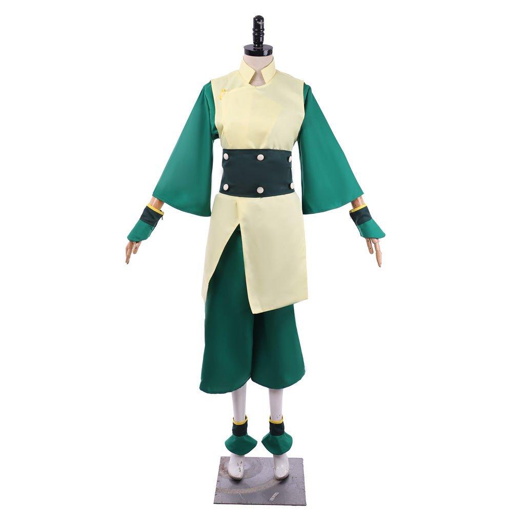 Avatar The Last Airbender Toph Beifong Cosplay Costume - Green Men's Outfit Uniform with Hat - Coscosmos