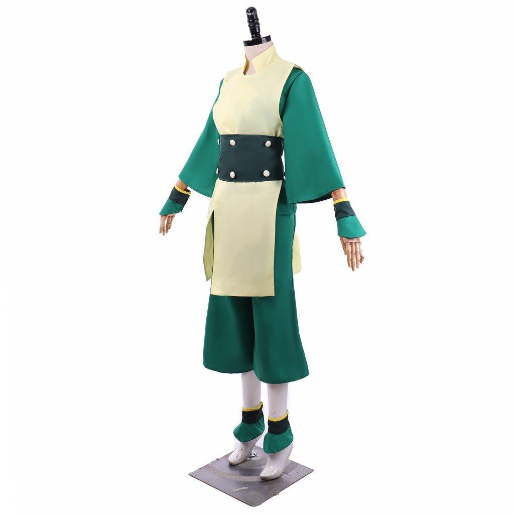 Avatar The Last Airbender Toph Beifong Cosplay Costume - Green Men's Outfit Uniform with Hat - Coscosmos