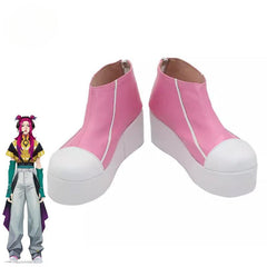 LOL HEARTSTEEL Alune Cosplay Shoes Pink Flat Thick Sole Women Zipper Casual Shoes Party Halloween Ladies Shoes