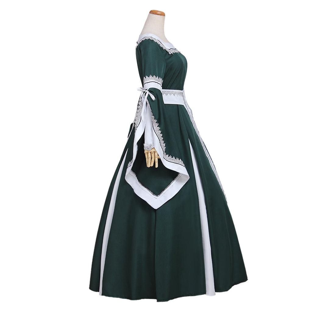 Halloween Costume for Women Cosplay Medieval Palace Princess Green Dress Renaissance Victorian Women Costume Cosplay Clothing