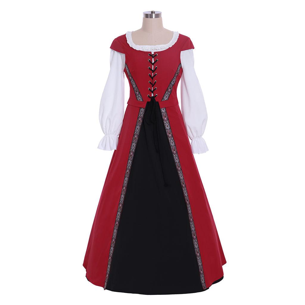 Medieval Renaissance Viking Princess Dress Women's Gothic Retro Victorian Civil War Costume Theme Party Ball Gown