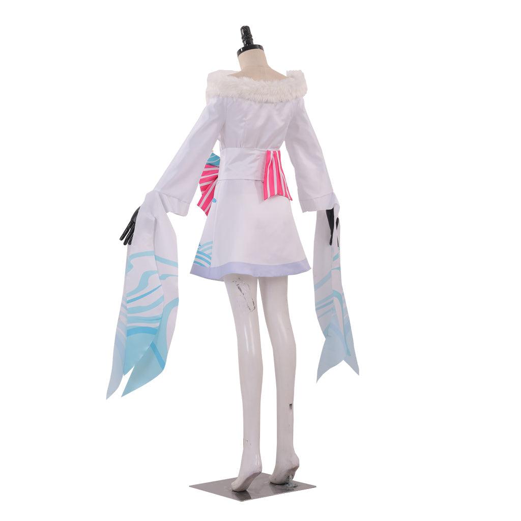 LOL Spirit Blossom Ahri Super Transform Cosplay Costume Adult Custom-Made White Suit Dress