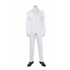 Joker 2 Arthur Fleck White Cosplay Costume Full Set - Suit, Shirt, Vest, Pants, Tie